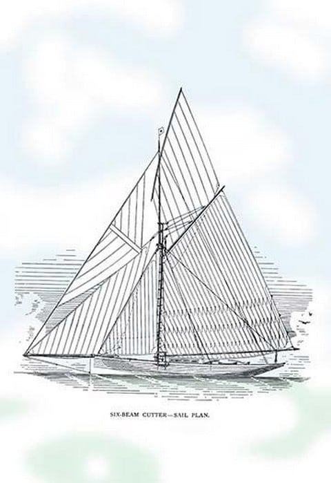 Six-Beam Cutter Sail Plan by Charles P. Kunhardt