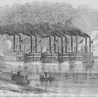 Six Steamboats Carry Federal Troops from Pennsylvania down the Ohio River to the Front in Kentucky by Frank Leslie