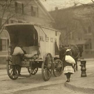 Small Girls Toil at Ice wagon