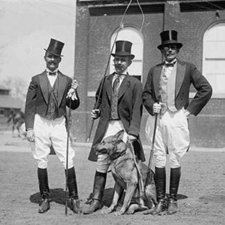 Society Men don costumes of Ringmasters for Circus