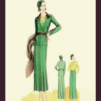 Sophisticated Green Suit with Stole by Atelier Bachwitz