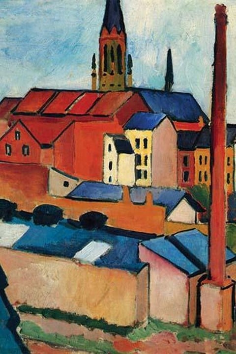 St. Mary's Church with Houses and Chimney by August Macke