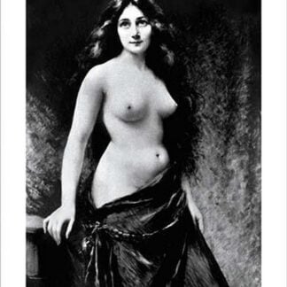 Standing Young Woman with Loose Hair and Red Cape by Angelo Asti