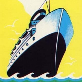 Steamship Cruise liner Boom Label