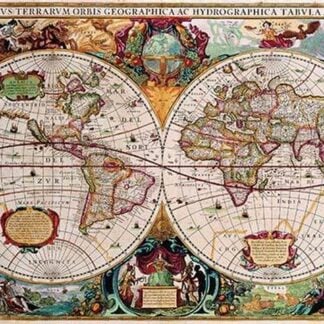 Stereographic Map of the World by Jodocus Hondius