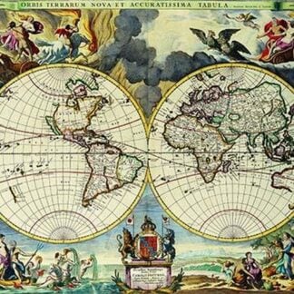 Stereographic Map of the World by Moses Pitt