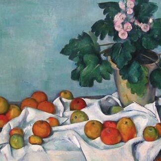 Still Life with Apples & A Pot of Primroses by Paul Cezanne