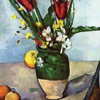 Still Life with Tulips & Apples by Paul Cezanne