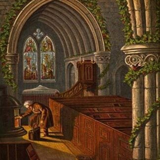 Stoking the Stove for heat preparing for church services on Christmas Eve by Kronheim & Dalziels