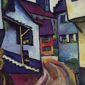 Street with a Church in Kinder by August Macke