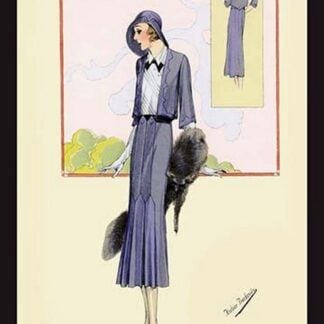 Stylish Blue Suit with Stole by Atelier Bachwitz