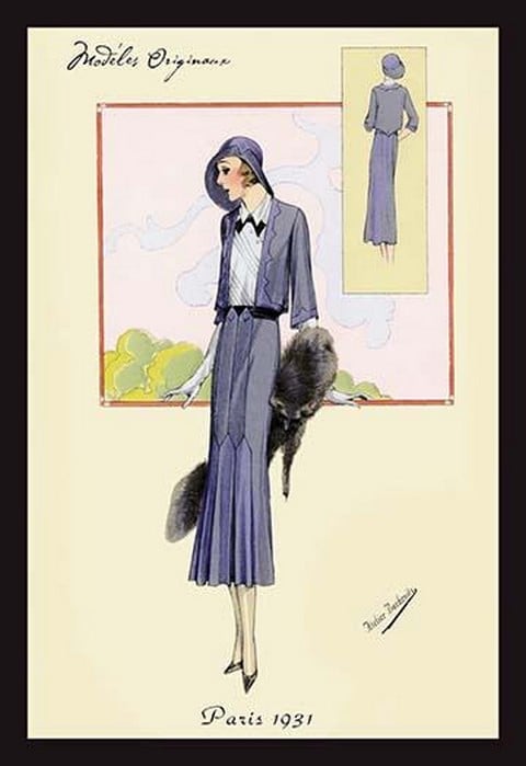 Stylish Blue Suit with Stole by Atelier Bachwitz