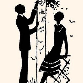 Suitor Pulls a Heart from a Trellis by Maxfield Parrish