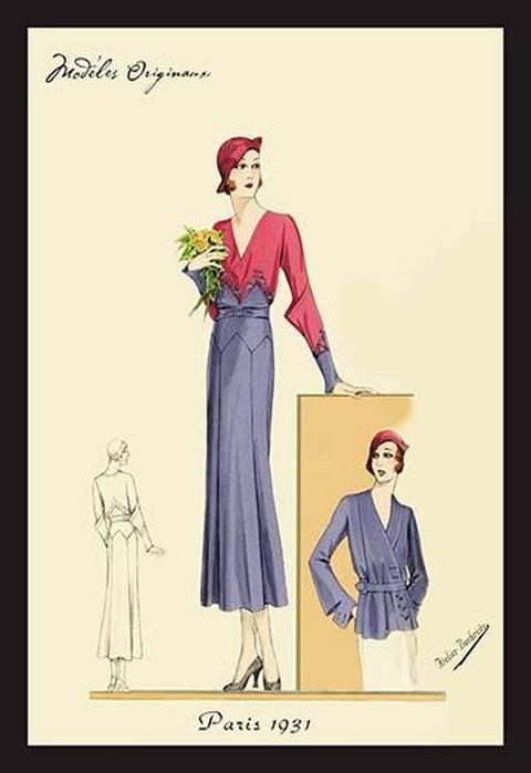 Sunday Dress in Periwinkle and Magenta by Atelier Bachwitz