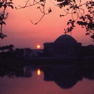 Sunset over the Jefferson Memorial