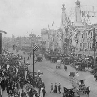 Surf Avenue Main Thoroughfare at Coney Island Alive with Shops and Tourists #2