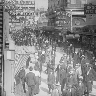 Surf Avenue in Coney Island Abustle with throngs of revelers