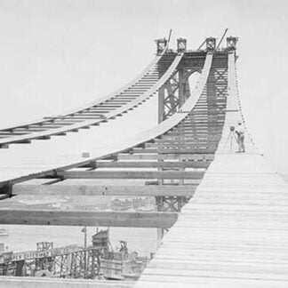 Temporary foot path atop Manhattan Bridge