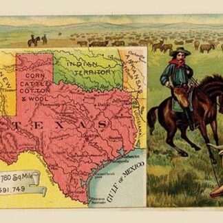 Texas State Map by Arbuckle Brothers