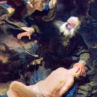 The Angel prevents the sacrifice of Isaac by Rembrandt Van Rijn