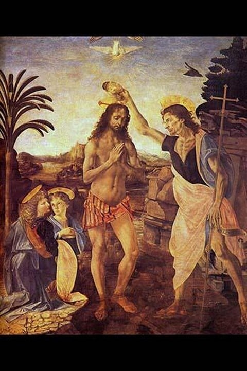 The Baptism of Christ - by Andrea de Verrocchio and Leonardo da Vinci