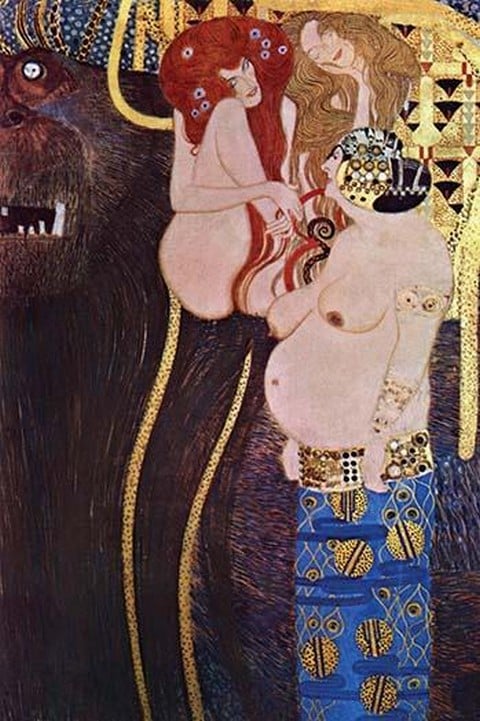 The Beethoven Frieze (detail) by Gustav Klimt