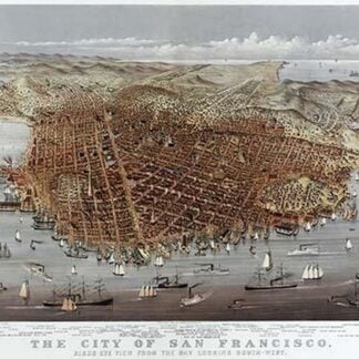 The City of San Francisco. Birds eye view from the bay looking south-west by Currier & Ives