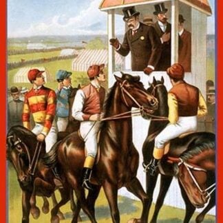 The Great English Derby. Before the start. by Strobridge Lith. Co.
