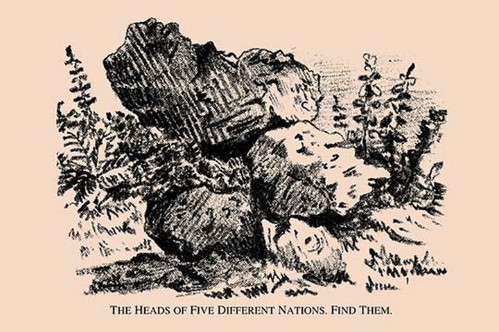 The Heads of Five Different Nations. Find Them. by National Puzzle Co.