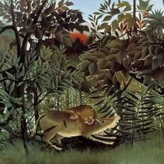 The Hungry Lion Throws itself on the Antelope by Henri Rousseau