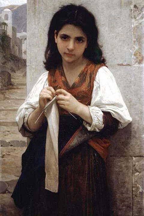 The Little Knitter by William Bouguereau