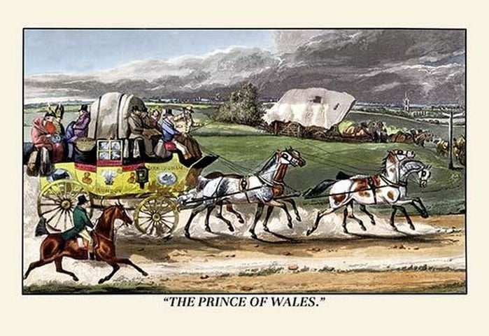 The Prince of Wales Rides on a Horse-Drawn Carriage by Henry Thomas Alken