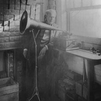 Thomas Edison Listening to the Phonograph