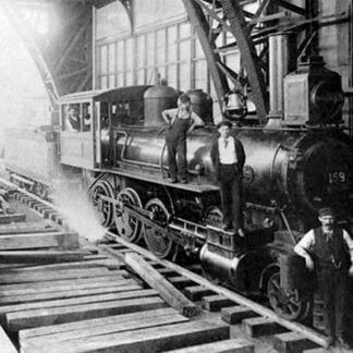 Three Men Standing On Train