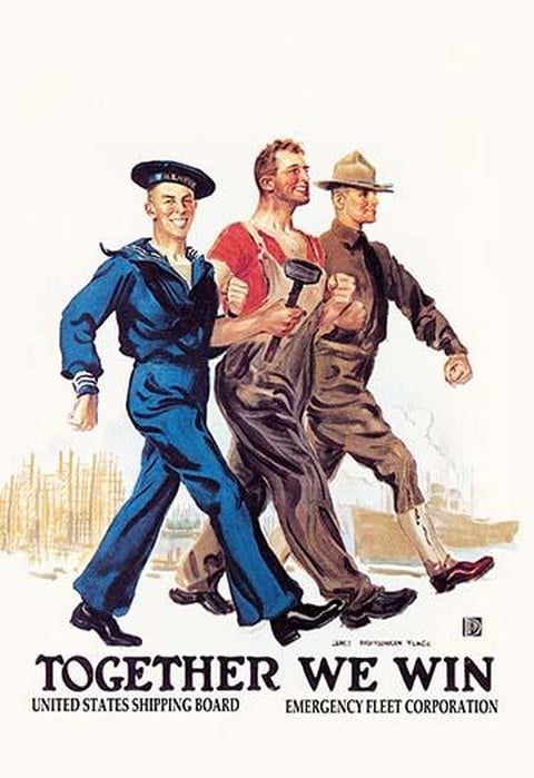 Together We Win WWI Propaganda Poster by James Montgomery Flagg