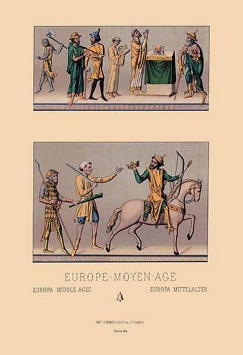 Traditional Dress of Medieval Europe by Auguste Racinet
