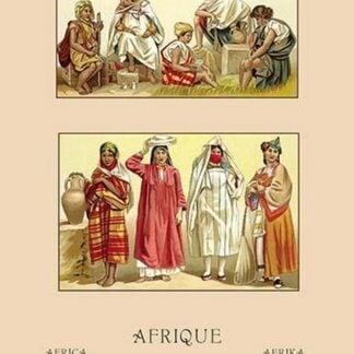 Traditional Dress of Northern Africa by Auguste Racinet