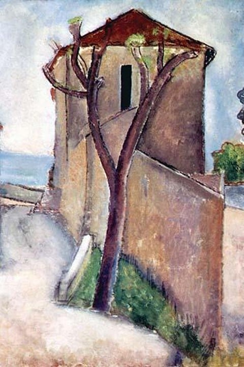 Tree and House by Amadeo Modigliani