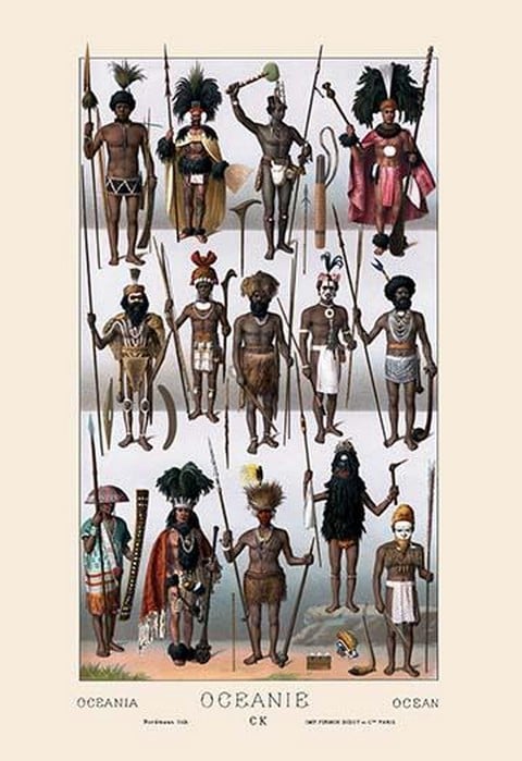 Tribes of Oceania by Auguste Racinet