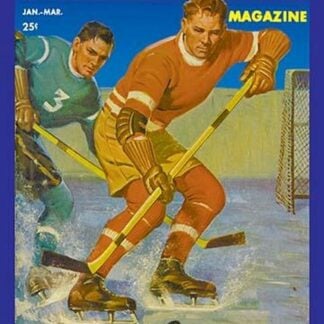 Two Players Skating Towards the Bouncing Puck