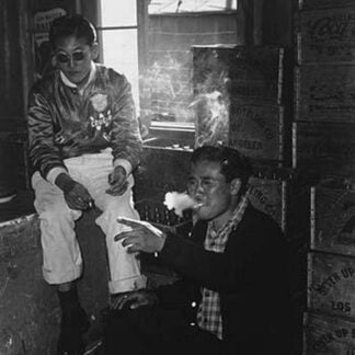 Two Young Men in Co-Op Goods Store by Ansel Adams