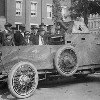 U.S. Army Armored Truck with Machine Gun is Gawked by onlookers on a Washington Street