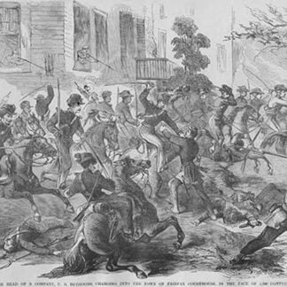 Union Cavalry Charge into Fairfax County Virginia under Tomkins by Frank Leslie