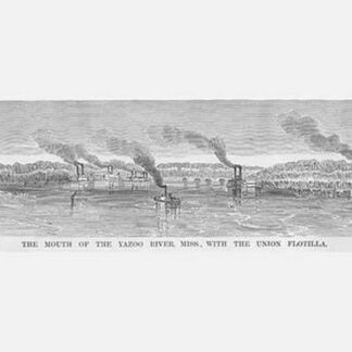 Union Flotilla at the Mouth of Yazoo River by Frank Leslie