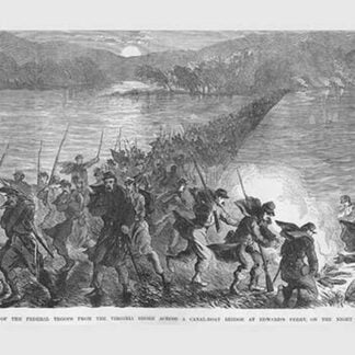 Union Retreat across Edward's Ferry by Frank Leslie
