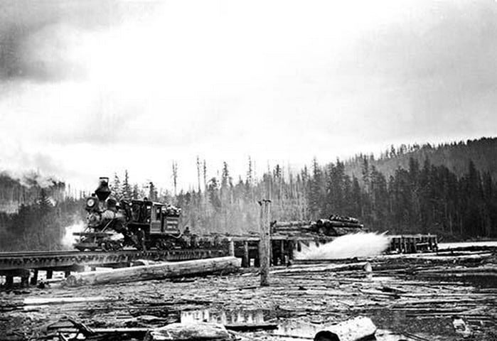 Unloading Logs by Darius Kinsey