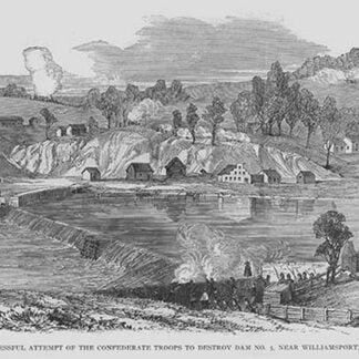 Unsuccessful attempt of Confederates to destroy Dam by Frank Leslie