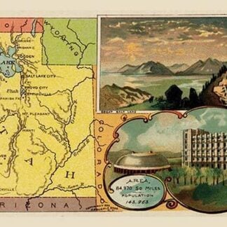 Utah State Map by Arbuckle Brothers
