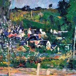 Village Behind the Fence by Paul Cezanne