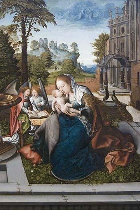 Virgin & Child with Angels by Bernaert Van Oerly